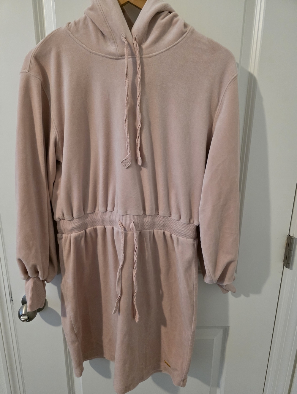 Calvin Klein Blush Pink Velour Hoodie Dress Size S